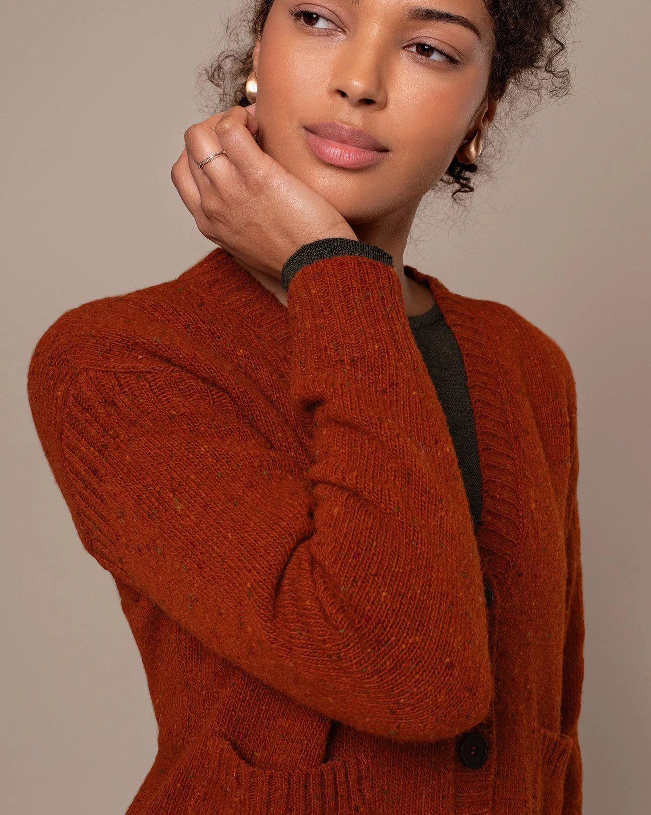 Donegal Boxy V Neck Cardigan 4 Donegal Boxy V Neck Cardigan - Image 4