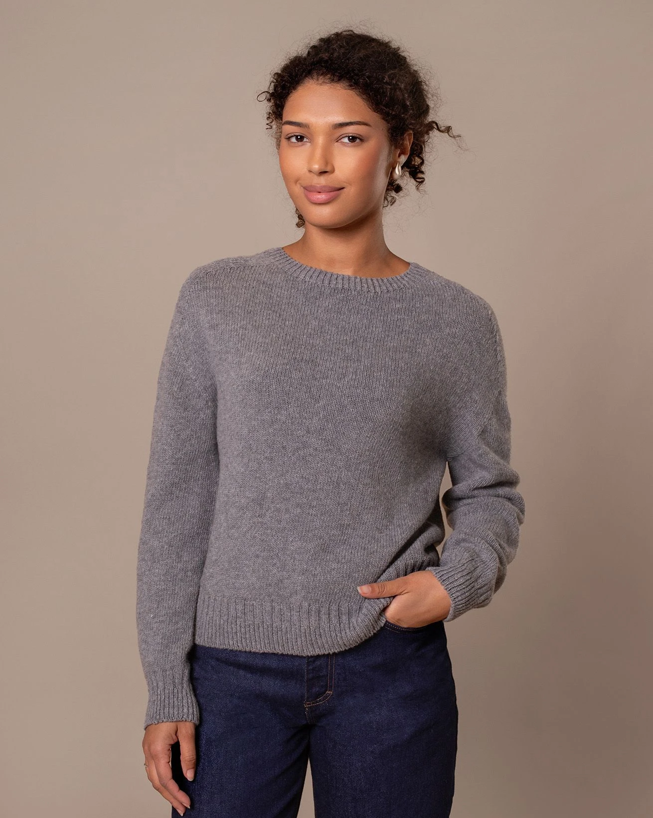 Gansey Detail Crew Neck Sweater 3 Gansey Detail Crew Neck Sweater - Image 3