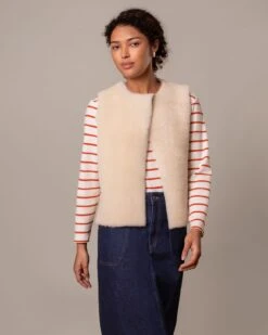 Raw Edge Reversible Shearling Vest -Celtic And Cos 197069