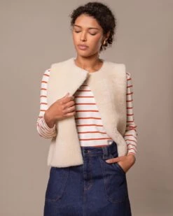 Raw Edge Reversible Shearling Vest -Celtic And Cos 197070