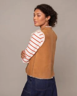 Raw Edge Reversible Shearling Vest -Celtic And Cos 197074