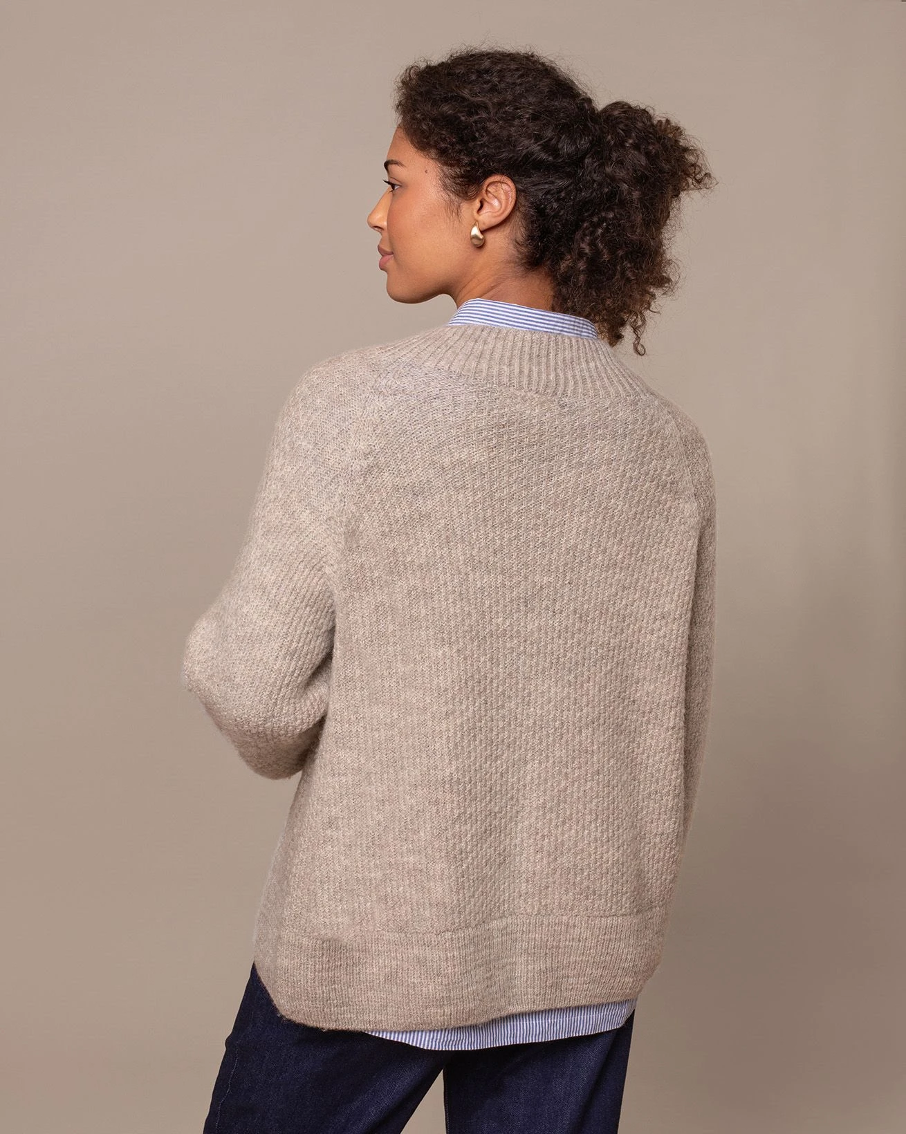 British Wool Moss Stitch Cardigan 4 British Wool Moss Stitch Cardigan - Image 4