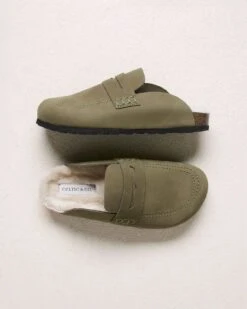 Shearling Lined Penny Loafer Clogs