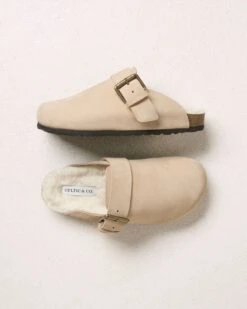 Shearling Lined Strap Detail Clogs