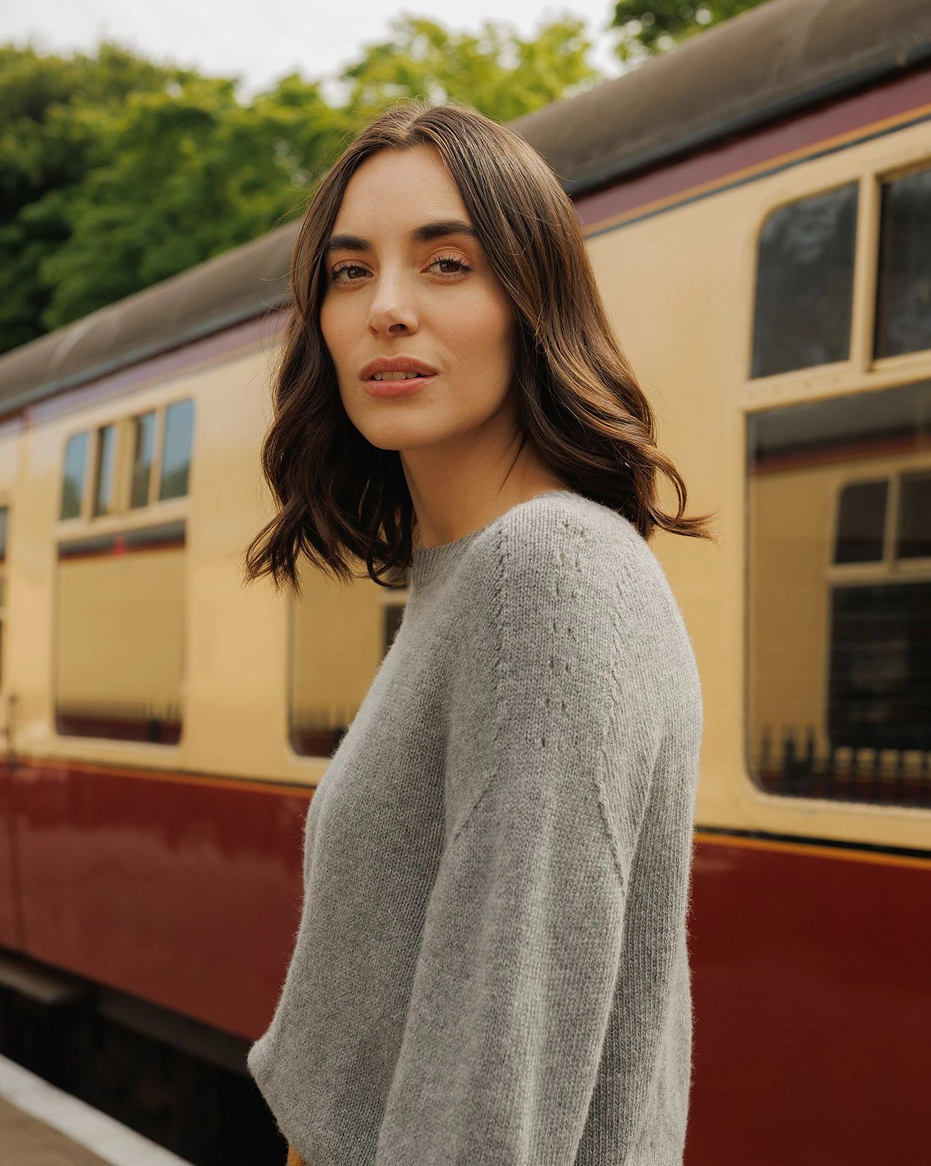 Gansey Detail Crew Neck Sweater 2 Gansey Detail Crew Neck Sweater - Image 2