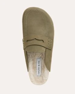 Shearling Lined Penny Loafer Clogs -Celtic And Cos 197849