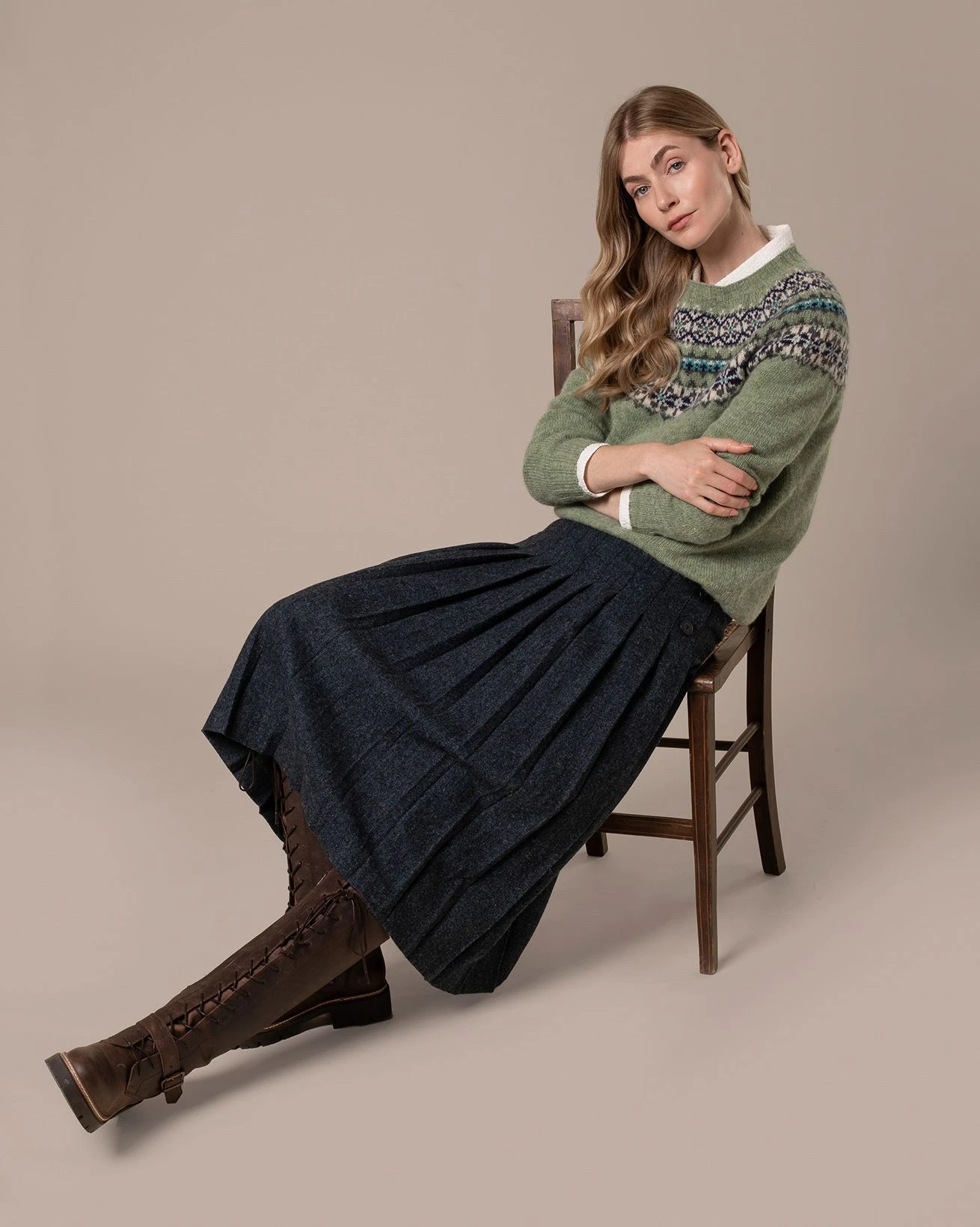 Harley Of Scotland Highlands Crew Neck Sweater 5 Harley Of Scotland Highlands Crew Neck Sweater - Image 5