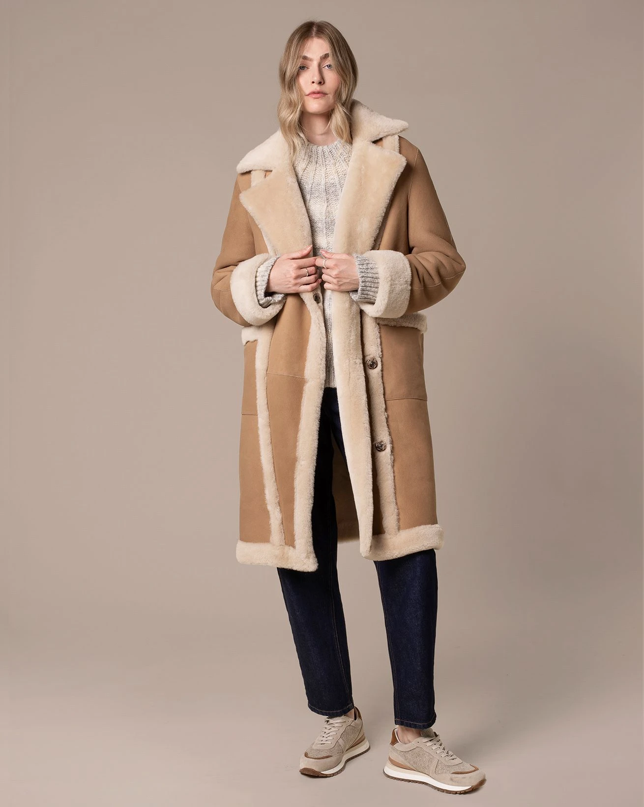 Exposed Wool Detail Coat 2 Exposed Wool Detail Coat - Image 2