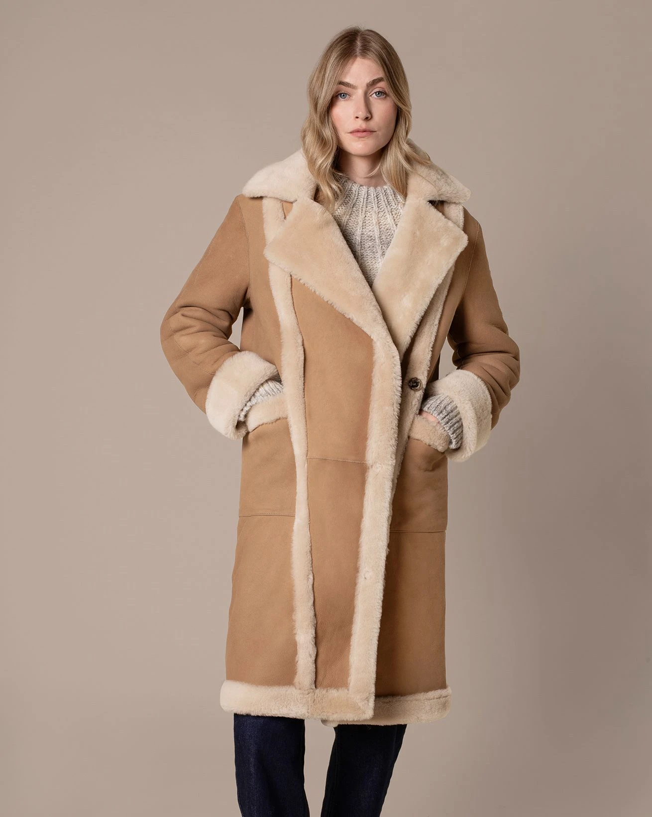 Exposed Wool Detail Coat 4 Exposed Wool Detail Coat - Image 4