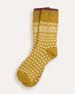 Dotted Fair Isle Merino Blend Socks