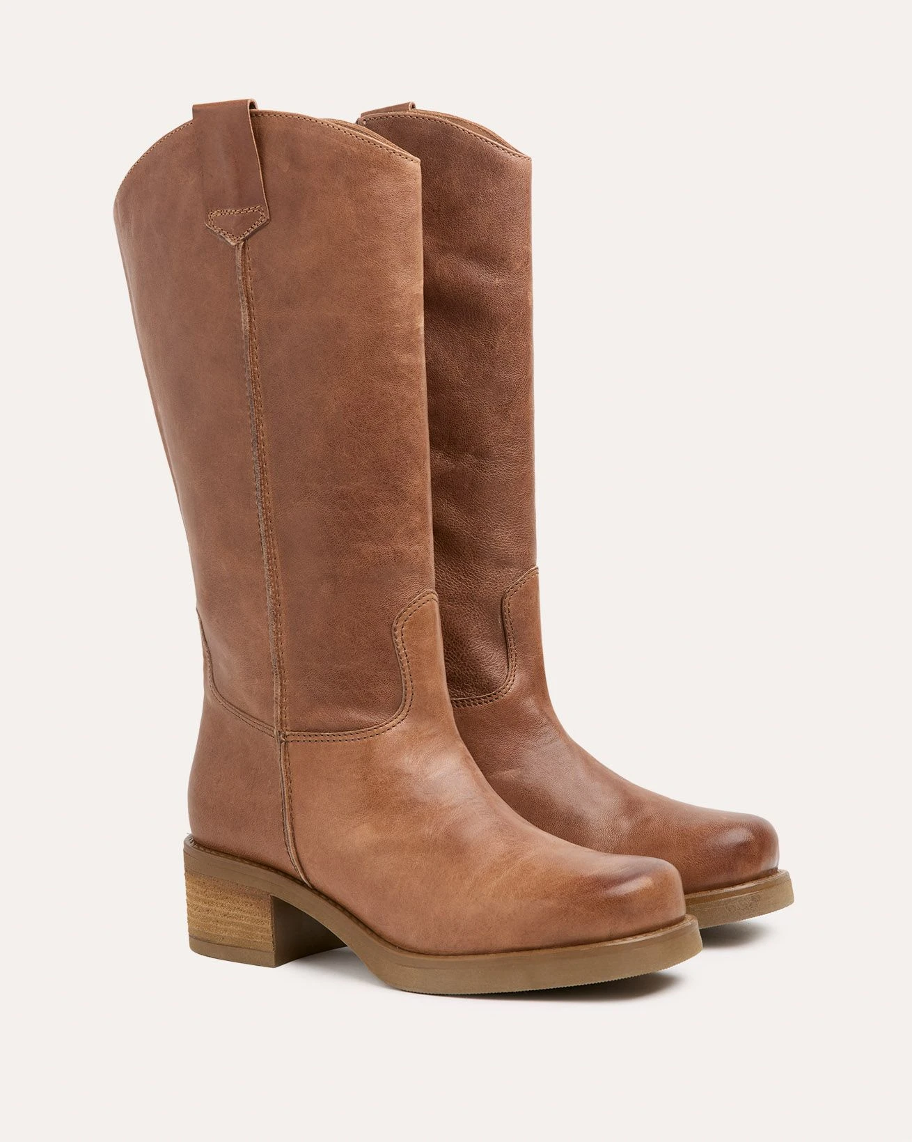 Tall Tab Detail Leather Boots 2 Tall Tab Detail Leather Boots - Image 2