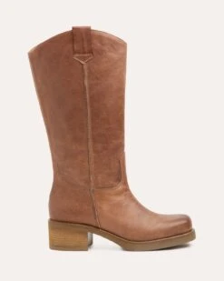 Tall Tab Detail Leather Boots 11 Tall Tab Detail Leather Boots -Celtic And Cos 204205