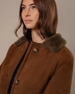 Shearling Collared Long Coat -Celtic And Cos 204724