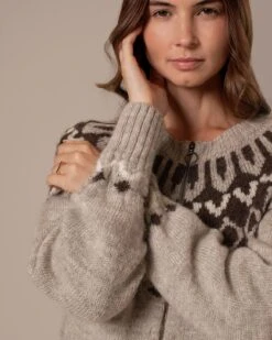 British Wool Chevron Yoke Cardigan -Celtic And Cos 204755