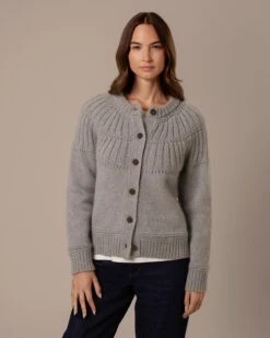 Lofty Textured Yoke Cardigan -Celtic And Cos 204764
