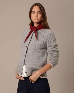 Lofty Textured Yoke Cardigan -Celtic And Cos 204766