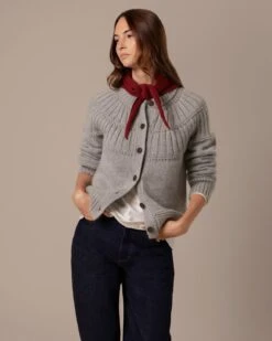 Lofty Textured Yoke Cardigan -Celtic And Cos 204767