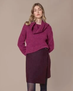 Alpaca / Silk Blend Cowl Neck Sweater