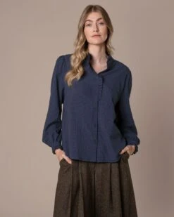 Textured Frill Collar Blouse -Celtic And Cos 205934
