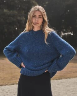 Kilcarra Tweed Funnel Neck Sweater